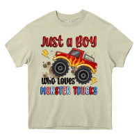 Mossy just a boy who loves monster trucks Heavy Core Tee - MaliasSmallBusiness
