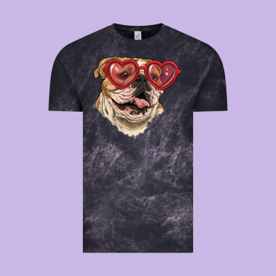 English Bulldog With Love Glass Vintage Tee Designed By Ranaportraitstore