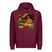 Burgundy Little miss Juneteenth Premium Hoodie - FaDigitalArtStudio