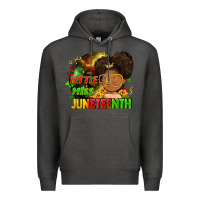 Charcoal Heather Little miss Juneteenth Premium Hoodie - FaDigitalArtStudio