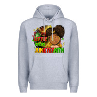 Heather Grey Little miss Juneteenth Premium Hoodie - FaDigitalArtStudio