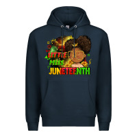 Navy Little miss Juneteenth Premium Hoodie - FaDigitalArtStudio