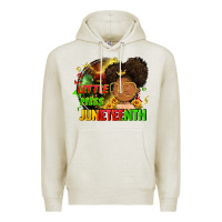 Oatmeal Heather Little miss Juneteenth Premium Hoodie - FaDigitalArtStudio