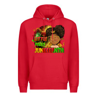 Red Little miss Juneteenth Premium Hoodie - FaDigitalArtStudio