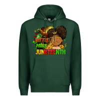 Sports Green Little miss Juneteenth Premium Hoodie - FaDigitalArtStudio