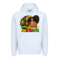 White Little miss Juneteenth Premium Hoodie - FaDigitalArtStudio