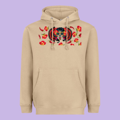 Sugar Skull Rose Libbey Glass Heavyweight Hoodie Designed By Bundleandbundleshop