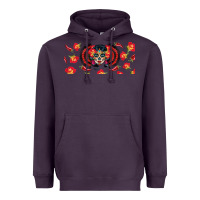 Plum sugar skull rose libbey glass Heavyweight Hoodie - BundleAndBundleShop