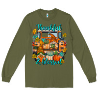 Army Green Thankful Blessed Long Sleeve Tee - texasbilliewilder