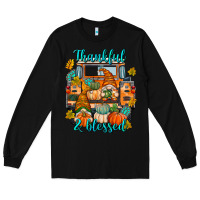 Black Thankful Blessed Long Sleeve Tee - texasbilliewilder