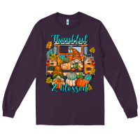 Plum Thankful Blessed Long Sleeve Tee - texasbilliewilder