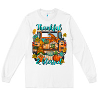 White Thankful Blessed Long Sleeve Tee - texasbilliewilder