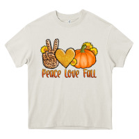 Cream peace love fall Heavy Core Tee - AdoDesignShop