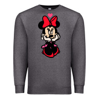 Charcoal Heather Minnie Mouse Premium Sweatshirt - CowhideDigitalArt