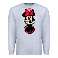 Heather Grey Minnie Mouse Premium Sweatshirt - CowhideDigitalArt