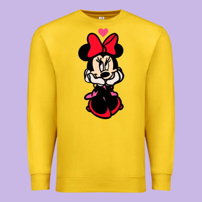 Minnie Mouse Premium Sweatshirt Designed By Cowhidedigitalart