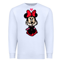 White Minnie Mouse Premium Sweatshirt - CowhideDigitalArt