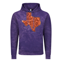 Cloud Purple Texas Map Western Tooled Leather Pattern Vintage Hoodie - Bettercallsaul