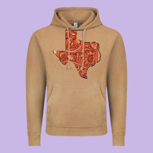 Texas Map Western Tooled Leather Pattern Vintage Hoodie Designed By Bettercallsaul