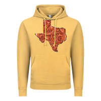 Vintage Mustard Texas Map Western Tooled Leather Pattern Vintage Hoodie - Bettercallsaul