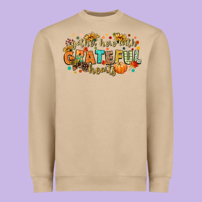 Gather Here With Grateful Hearts Heavyweight Sweatshirt Designed By Cowgirlartshop