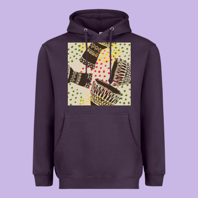 African Drum Seamless Pattern Heavyweight Hoodie Designed By Bundleandbundleshop