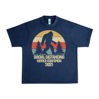 Navy Bigfoot Social Distancing World Champion Urban Heavy Tee - Bettercallsaul
