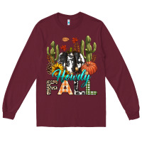 Burgundy Howdy Fall Long Sleeve Tee - texasbilliewilder