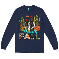 Navy Howdy Fall Long Sleeve Tee - texasbilliewilder
