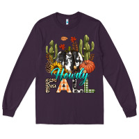 Plum Howdy Fall Long Sleeve Tee - texasbilliewilder