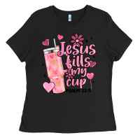 Black valentine jesus fills my cup Ladies Tee - MaliasSmallBusiness