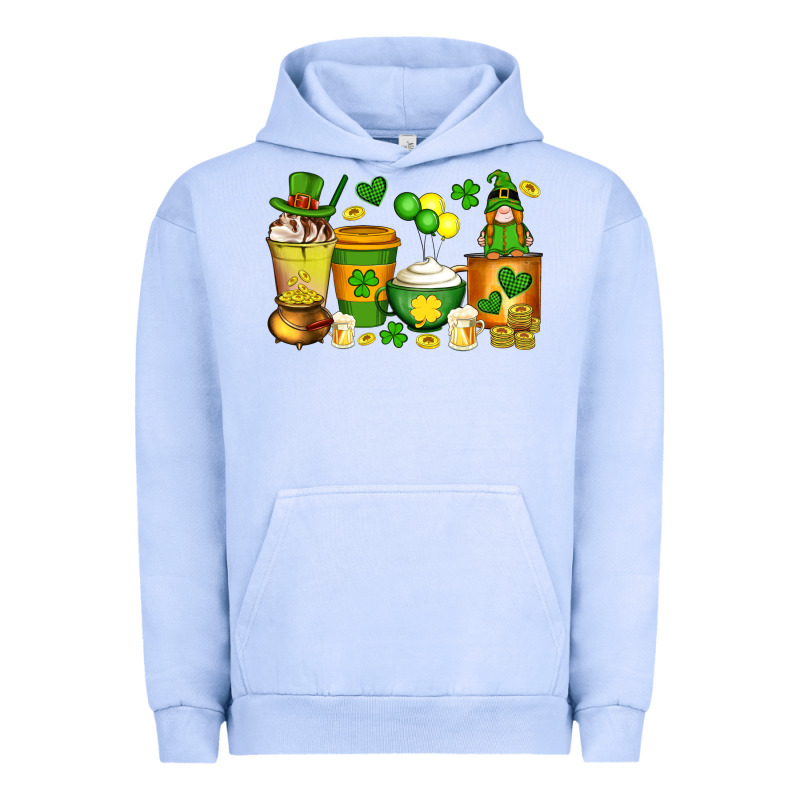 St Patrick's Day Coffee Cups With Gnome Urban Hoodie by Artiststas | Teevron