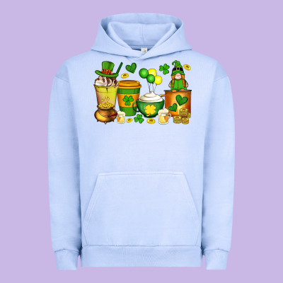 St Patrick's Day Coffee Cups With Gnome Urban Hoodie Designed By Artiststas