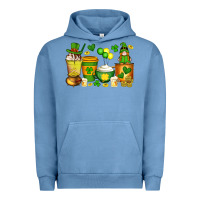 Pigment Pebble Blue st patrick's day coffee cups with gnome Urban Hoodie - Artiststas