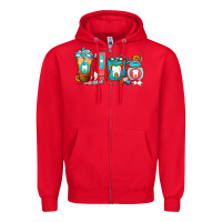 Red Dentist Coffee Cups Zipper Hoodie - FaDigitalArtStudio