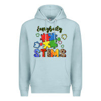 Blue Mist Everybody stims Premium Hoodie - FaDigitalArtStudio