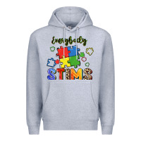 Heather Grey Everybody stims Premium Hoodie - FaDigitalArtStudio