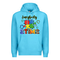 Ocean Blue Everybody stims Premium Hoodie - FaDigitalArtStudio