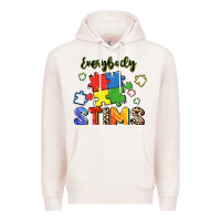Pale Pink Everybody stims Premium Hoodie - FaDigitalArtStudio