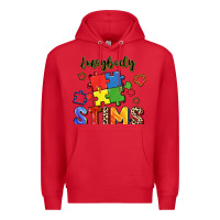 Red Everybody stims Premium Hoodie - FaDigitalArtStudio