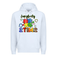 White Everybody stims Premium Hoodie - FaDigitalArtStudio