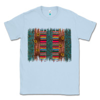 Dusty Blue sunflower serape brush stroke Classic Tee - Artiststas