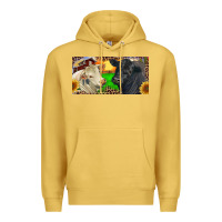 Antique Gold Charolais Bull And Black Angus Bull With Farm Premium Hoodie - RanaPortraitStore