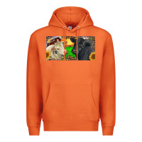 Carrot Charolais Bull And Black Angus Bull With Farm Premium Hoodie - RanaPortraitStore