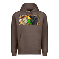 Coffee Charolais Bull And Black Angus Bull With Farm Premium Hoodie - RanaPortraitStore