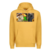 Mustard Charolais Bull And Black Angus Bull With Farm Premium Hoodie - RanaPortraitStore