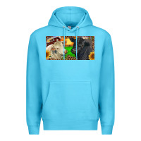 Ocean Blue Charolais Bull And Black Angus Bull With Farm Premium Hoodie - RanaPortraitStore