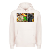 Pale Pink Charolais Bull And Black Angus Bull With Farm Premium Hoodie - RanaPortraitStore