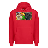 Red Charolais Bull And Black Angus Bull With Farm Premium Hoodie - RanaPortraitStore