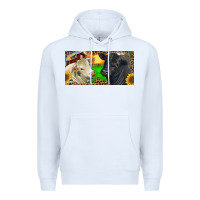 White Charolais Bull And Black Angus Bull With Farm Premium Hoodie - RanaPortraitStore